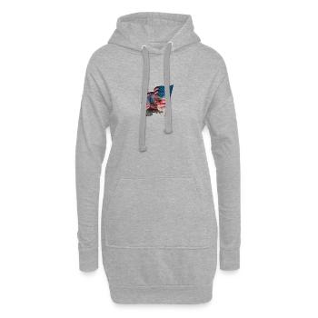 L’USSpolo - Sweat-shirt à capuche long Femme - gris chiné - Devant