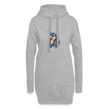 Pferd Comic Urlaub - Hoodie-Kleid - Grau meliert - Vorne