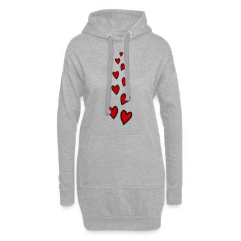 Herzen Love Symbol - Hoodie-Kleid - Grau meliert - Vorne