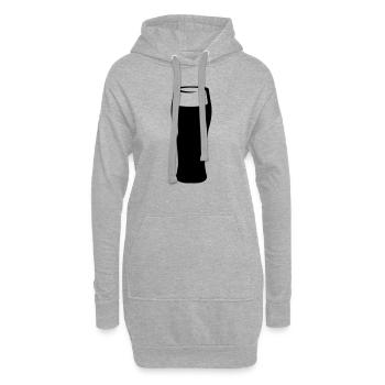 bier_glas_01 - Sweat-shirt à capuche long Femme - gris chiné - Devant