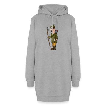 Bogenschütze Robin Hood | Bogenschießen | Pfeile - Hoodie-Kleid - Grau meliert - Vorne