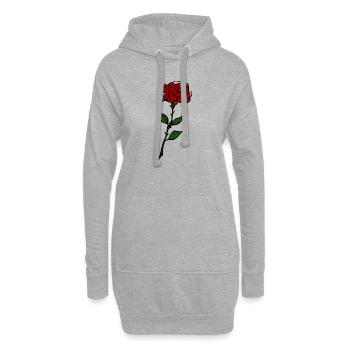 Rose - Sweat-shirt à capuche long Femme - gris chiné - Devant