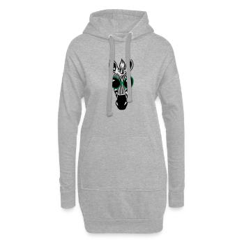 Le zèbre avec des lunettes de soleil - Sweat-shirt à capuche long Femme - gris chiné - Devant
