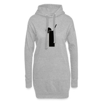 Drink design in black - Hoodie Dress - heather grey - Front