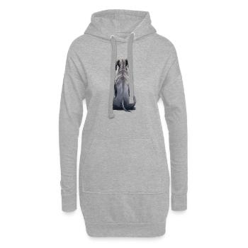 Deutsche Dogge - Hoodie-Kleid - Grau meliert - Vorne