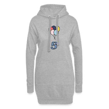 5. ANNIVERSAIRE. 5 ANS. 5e ANNIVERSAIRE - Sweat-shirt à capuche long Femme - gris chiné - Devant