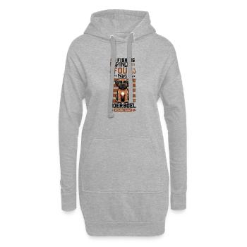 Angeln und Boerboel - Hoodie-Kleid - Grau meliert - Vorne