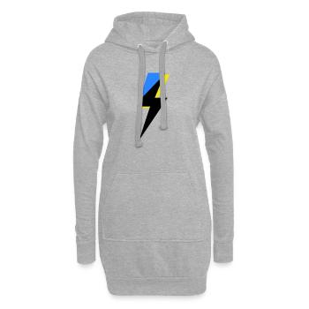 Blaue und gelbe Geometrie - Hoodie-Kleid - Grau meliert - Vorne