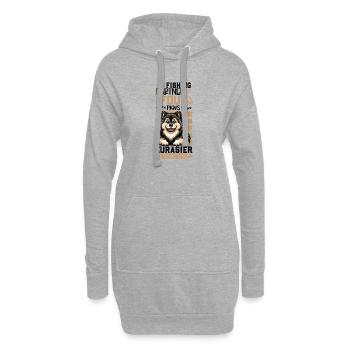 Angeln und Eurasier - Hoodie-Kleid - Grau meliert - Vorne