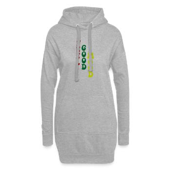 Feel Good Mood Vertikale Typografie - Hoodie-Kleid - Grau meliert - Vorne
