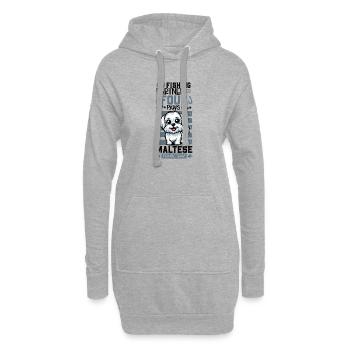 Angeln und Malteser - Hoodie-Kleid - Grau meliert - Vorne