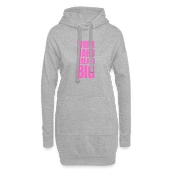 Motivation Work Hard Dream Big rose fluo - Sweat-shirt à capuche long Femme - gris chiné - Devant