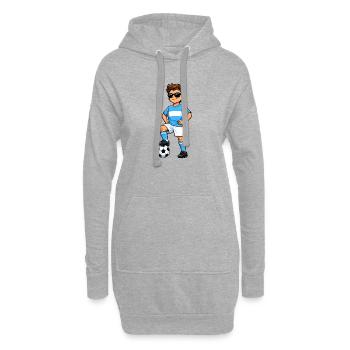 Fußball Junge Argentinien Fan Argentinische Flagge - Hoodie-Kleid - Grau meliert - Vorne
