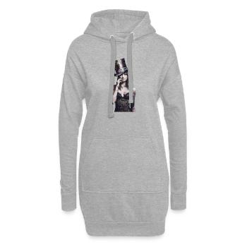 Femme fascinante avec un haut-de-forme dans le - Sweat-shirt à capuche long Femme - gris chiné - Devant