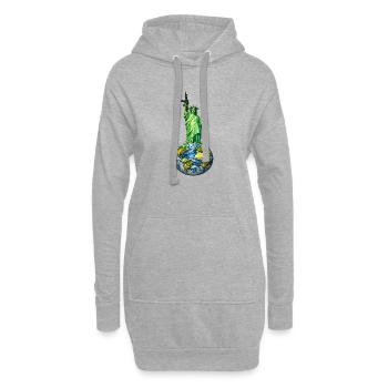 Statue de la Liberté avec carabine M4 - Sweat-shirt à capuche long Femme - gris chiné - Devant