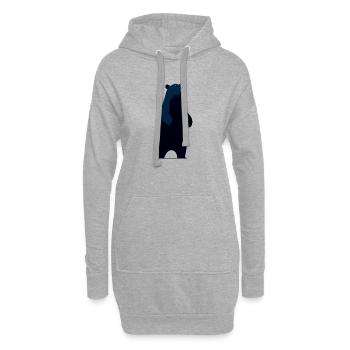 Black Bear - Hoodie Dress - heather grey - Front