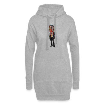 Surreal Suit Portrait Color Sliver - Hoodie Dress - heather grey - Front