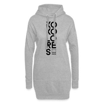 KOKOLORES Deutsche Sprache, Wort, Geschenk Blogger - Hoodie-Kleid - Grau meliert - Vorne