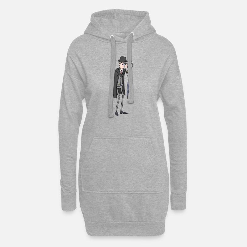 Englischer Geschäftsmann - Hoodie-Kleid - Grau meliert