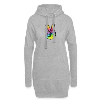 Hand Peace - Hoodie-Kleid - Grau meliert - Vorne