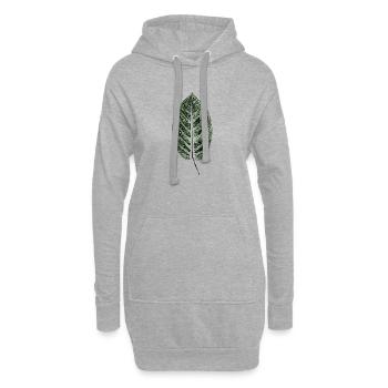 Hêtre / Feuille / VERT - Sweat-shirt à capuche long Femme - gris chiné - Devant