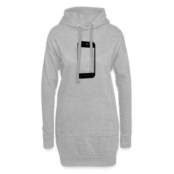 Smartphone - Sweat-shirt à capuche long Femme - gris chiné - Devant