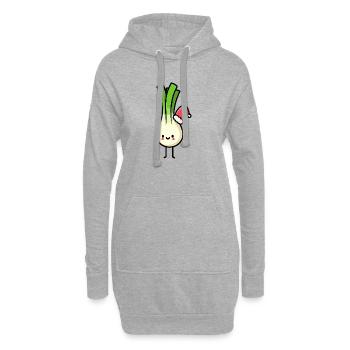Kawaii Lauch Nikolauch - Hoodie-Kleid - Grau meliert - Vorne