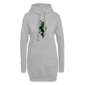 Kraftstoffpumpe - Hoodie-Kleid - Grau meliert - Vorne
