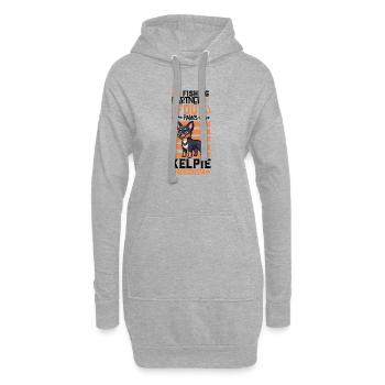 Pêche et Kelpie australien - Sweat-shirt à capuche long Femme - gris chiné - Devant