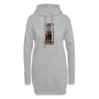 Pêche et chien d'eau français - Sweat-shirt à capuche long Femme - gris chiné - Devant