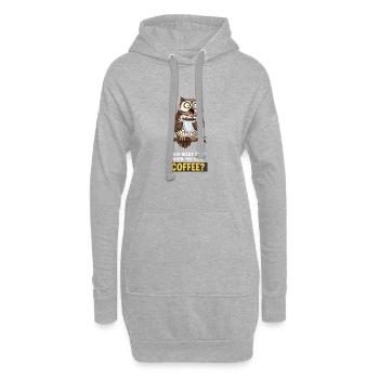 Kaffee Eule - Hoodie-Kleid - Grau meliert - Vorne