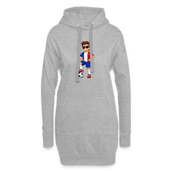 Soccer Boy France Fan Drapeau français - Sweat-shirt à capuche long Femme - gris chiné - Devant