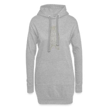 Minimalistische Bär Silhouette Freiheit Nationalpa - Hoodie-Kleid - Grau meliert - Vorne