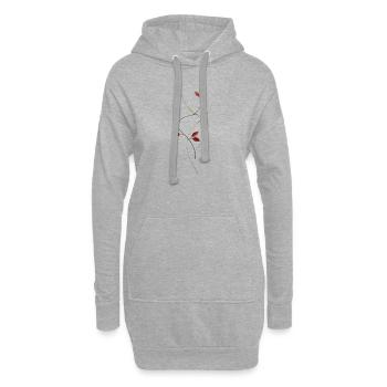 Minimalistischer Ast im Ikebana Stil elegant  - Hoodie-Kleid - Grau meliert - Vorne