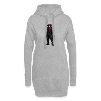 Samouraï de l’ombre avec une écharpe rouge - Sweat-shirt à capuche long Femme - gris chiné - Devant