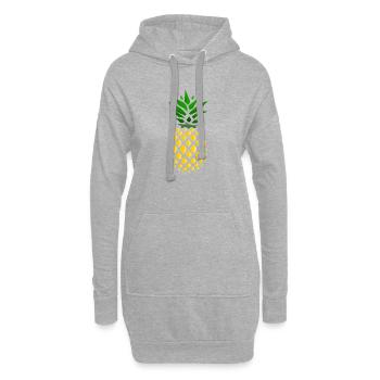 Ananas Tropenprint  - Hoodie-Kleid - Grau meliert - Vorne