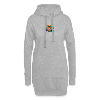 Sei stolz, Regenbogenherz-Stolz - Hoodie-Kleid - Grau meliert - Vorne
