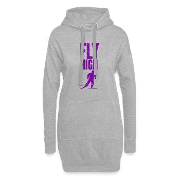 Skifahren Snowboard Berge Urlaub Schnee Freestyle - Hoodie-Kleid - Grau meliert - Vorne