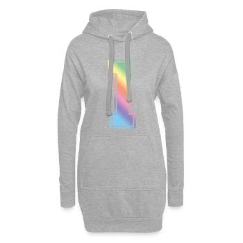 1 Zahl Bunt - Hoodie-Kleid - Grau meliert - Vorne