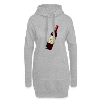 weinflasche in vino veritas - Hoodie-Kleid - Grau meliert - Vorne