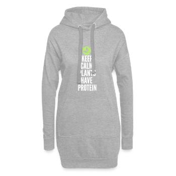 Keep Calm Plants Have Protein - Hoodie-Kleid - Grau meliert - Vorne