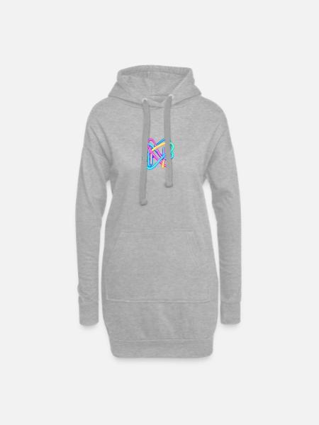 Neon - Hoodie-Kleid - Grau meliert