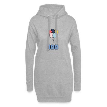 100. 100 JAHRE. 100-JÄHRIGES JUBILÄUM. 100. GEBURTSTAG - Hoodie-Kleid - Grau meliert - Vorne