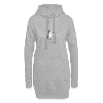 Moin Bonnet North Sea Seagull Noir Blanc - Sweat-shirt à capuche long Femme - gris chiné - Devant