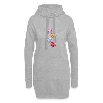 Herzen Bunt - Hoodie-Kleid - Grau meliert - Vorne