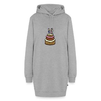 Tarte avec couple - gâteau de mariage gâteau d'anniversaire - Sweat-shirt à capuche long Femme - gris chiné - Devant
