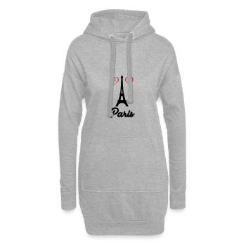 eiffel tower paris - Hoodie-Kleid - Grau meliert - Vorne