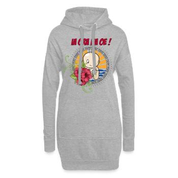 Naissance polynesienne - ia ora na oe - Sweat-shirt à capuche long Femme - gris chiné - Devant