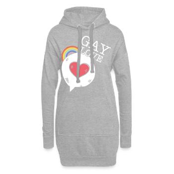 Schwul Liebe - Hoodie-Kleid - Grau meliert - Vorne