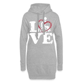 Chaise roulante Amour - Sweat-shirt à capuche long Femme - gris chiné - Devant